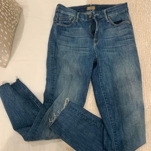 Mother high waist ankle frat jeans